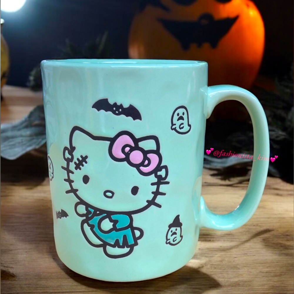 Hello kitty Frankenstein green mug NEW
